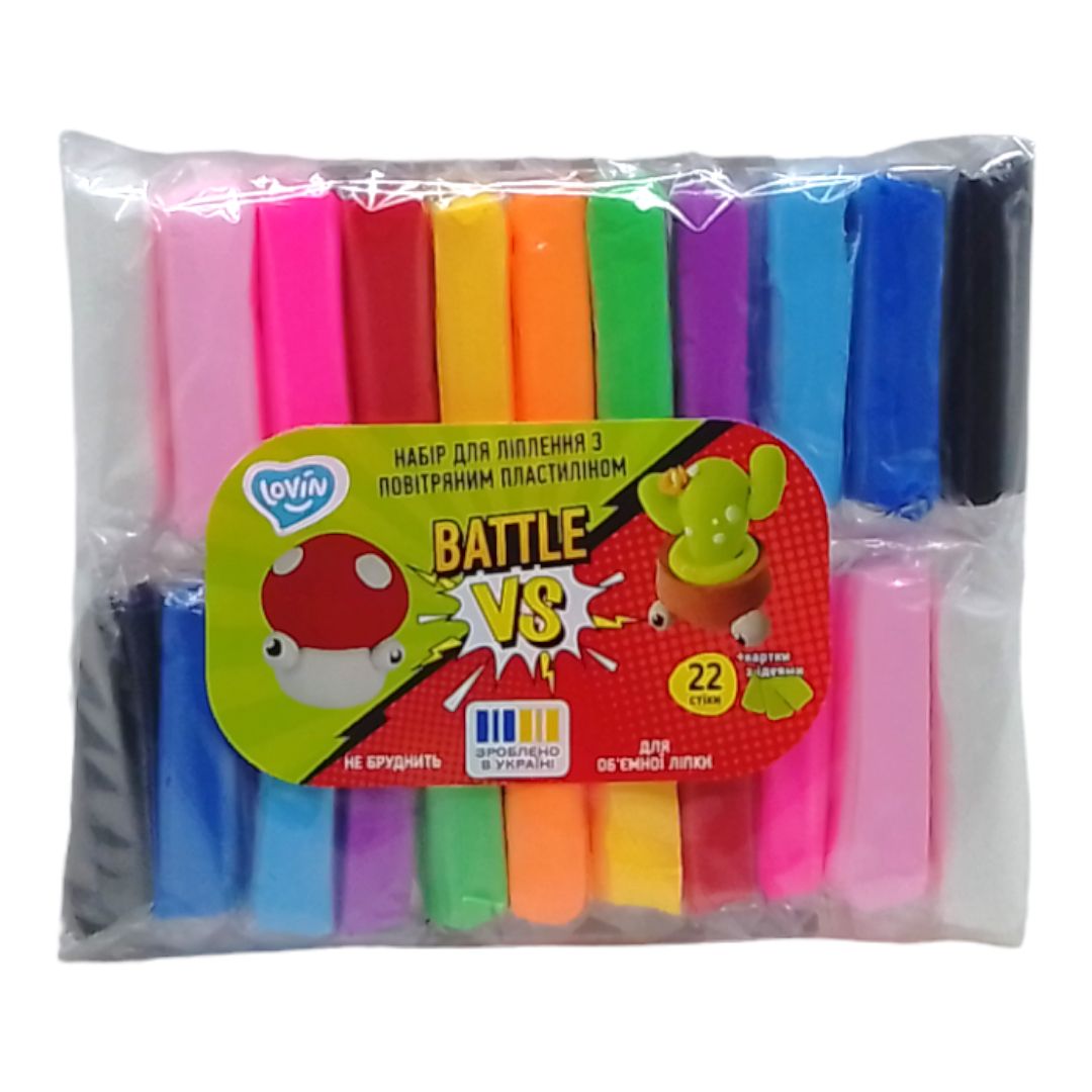 НАБІР ДЛЯ ЛІПЛЕННЯ З ПОВІТРЯНИМ ПЛАСТИЛІНОМ БАТЛ VS 11 КОЛЬОРІВ ОКТО