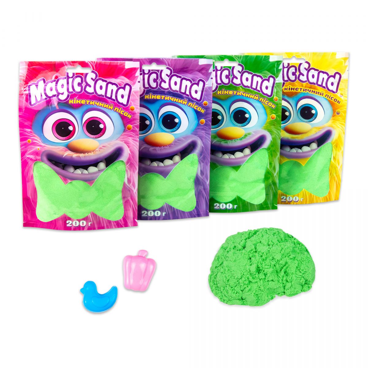 КІНЕТИЧНИЙ ПІСОК "MAGIC SAND" В ПАКЕТІ, ЗЕЛЕНИЙ, 0,200 КГ STRATEG