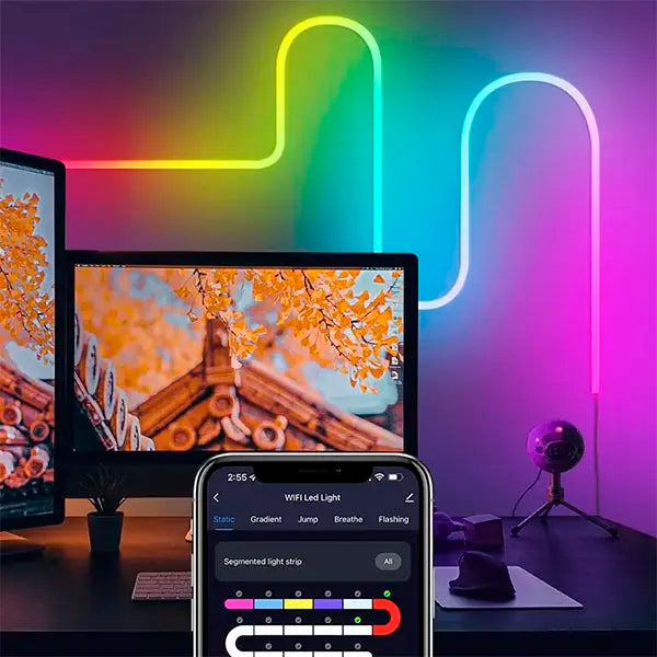 Розумний RGB смарт неон 2 м управління з телефону та пульта Smart LED Neon