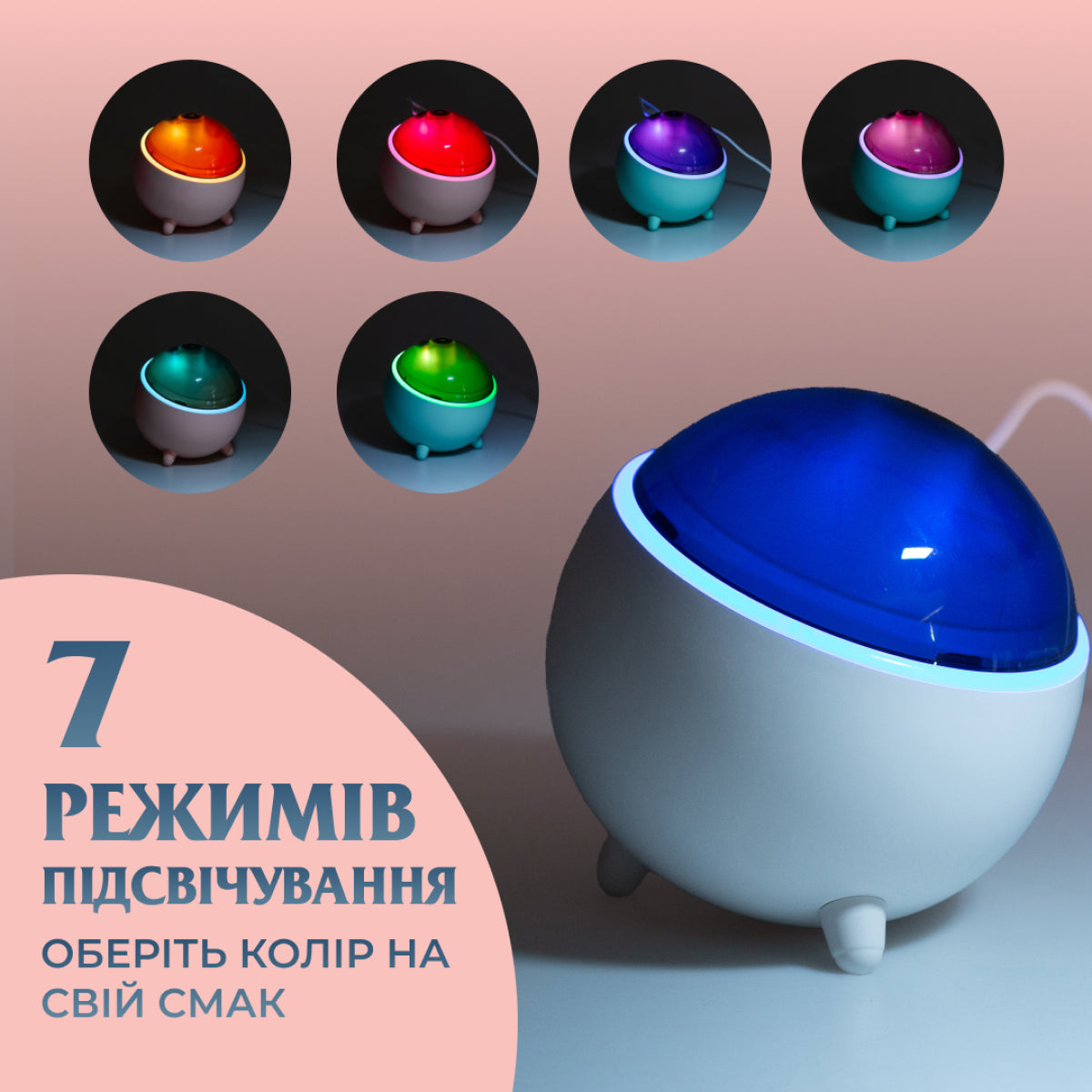 Зволожувач повітря аромадифузор Planet з підсвічуванням 300 мл