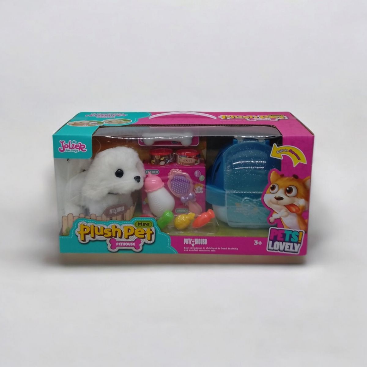 М'ЯКА ІГРАШКА УЛЮБЛЕНЕЦЬ PLUSH PET, С ПЕРЕНОСКОЮ ТА АКСЕСУАРАМИ, БІЛИЙ ПЕСИК