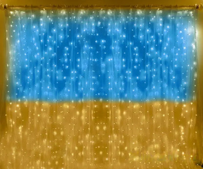 Патріотична гірлянда штора Прапор України 3*3 м 160 LED класична IP44