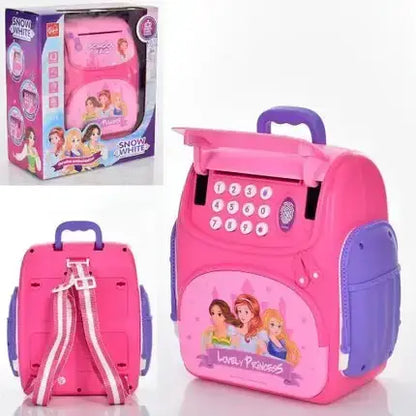 Скарбничка сейф EL-510-14 LOVELY PRINCESS з відбитком пальця та кодовим замком банкомат музичний Рожевий