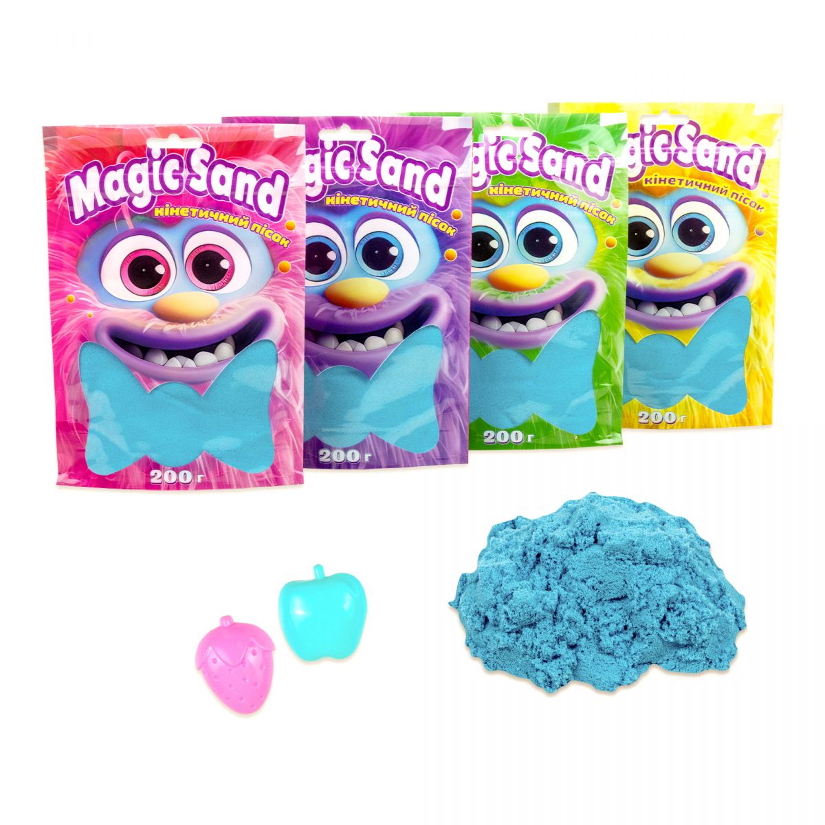 КІНЕТИЧНИЙ ПІСОК "MAGIC SAND" В ПАКЕТІ, ЗЕЛЕНИЙ, 0,200 КГ STRATEG